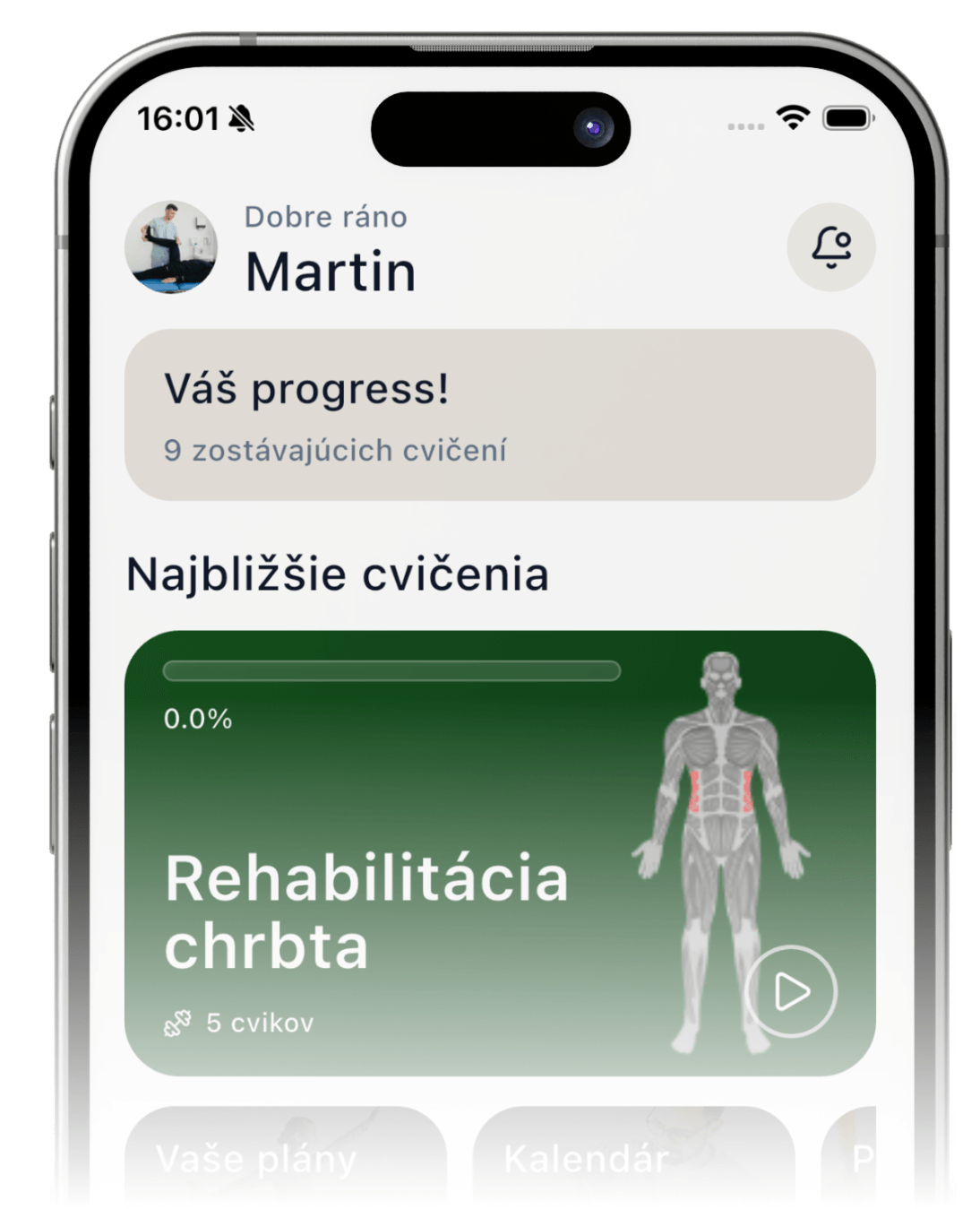 Rehabot – dashboard mockup